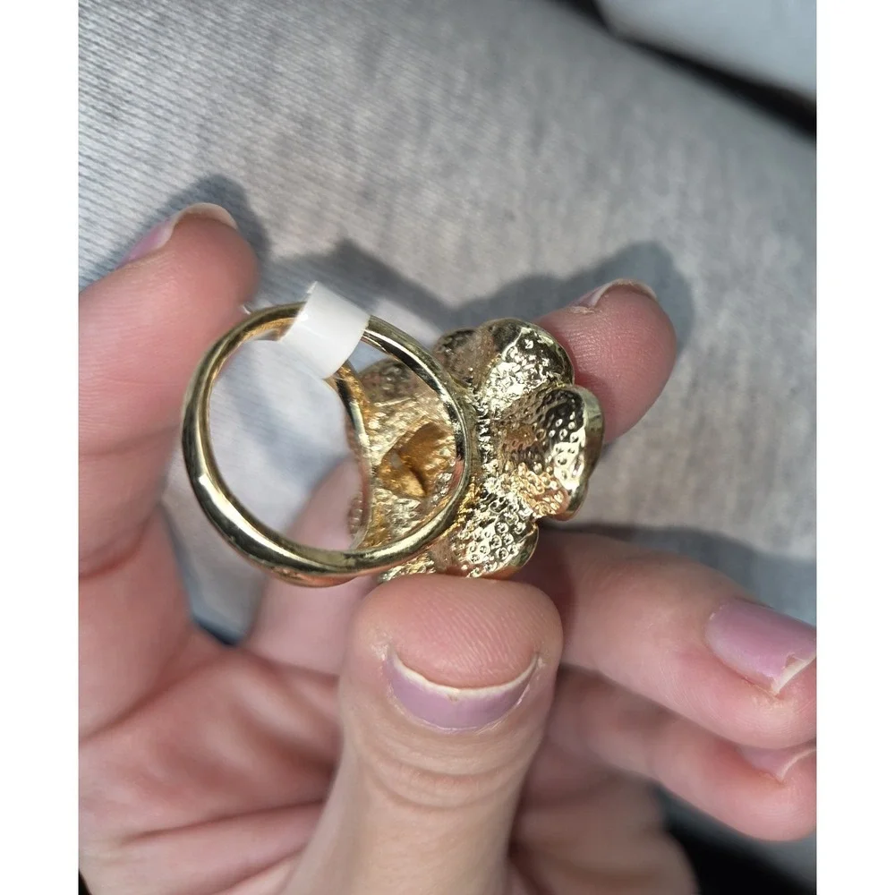 Large Statement Ring. Boho. Gold Plated. Geometric Design. Ornate. 9